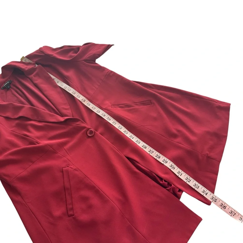 Torrid Studio Crepe Longline Blazer Single Button Breasted Long Jester Red 1X - Picture 15 of 15